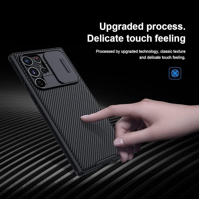Mangix for Samsung Galaxy S22 Ultra Case with Camera Cover,Slim Fit Thin Polycarbonate Protective Shockproof Cover with Slide Camera Cover, Upgraded Case for Samsung Galaxy S22 Ultra (Black) - Image 3