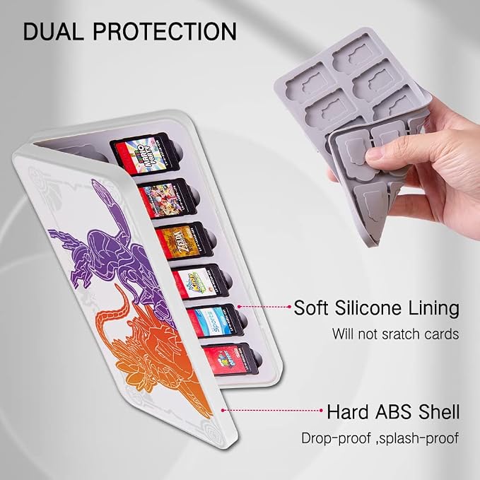 PERFECTSIGHT Switch Game Case Compatible with Nintendo Switch OLED & Switch Lite, 24 Switch Game Holder, Cute Switch Game Card Case Cartridge with 24 Slots Game Card Storag (Red and Purple) - Image 5