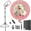 18 Inch Ring Light Kit, 55W6700k Dimmable LED Light, Tripod Stand, Remote Controller,Box,CRI95(Pink) by xianyanbao