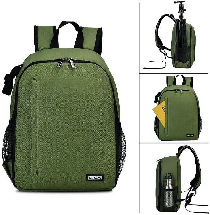 CADeN Camera Backpack Bag Professional for DSLR/SLR Mirrorless Camera Waterproof, Camera Case Compatible for Sony Canon Nikon Camera and Lens Tripod Accessories Green - Image 7