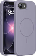 miracase Magnetic for iPhone 17e Case & iPhone 16e Case, [Soft Anti-Scratch Microfiber Lining], Compatible with MagSafe, Silicone Shockproof Protection Phone Case for iPhone 17e/16e, Lavender Gray by Miracase