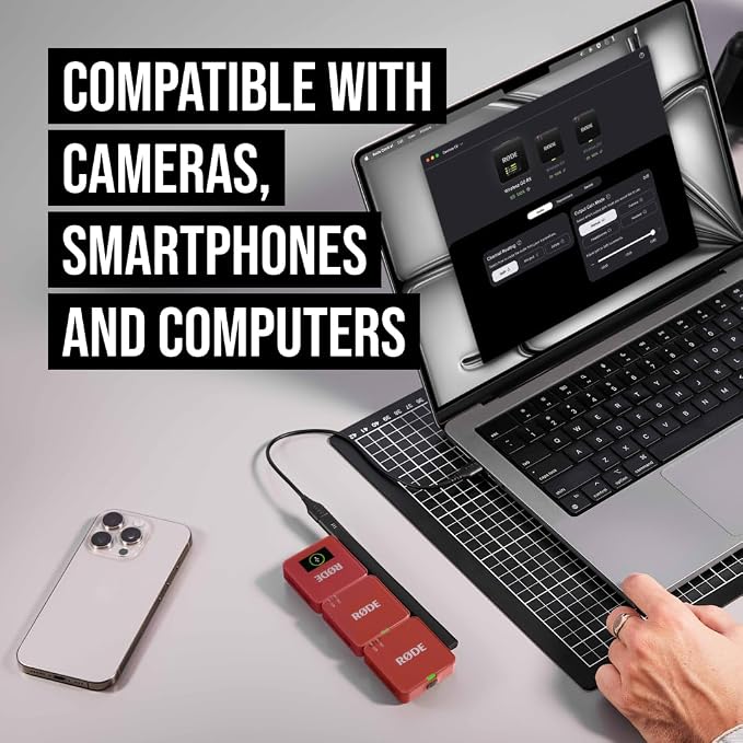 RØDE Wireless GO (Gen 3) – Compact Wireless Mic – Pristine Audio, 32-bit Float Recording, Automatic Level Control, for Phones, Cameras and Computers (Rose) - Image 3