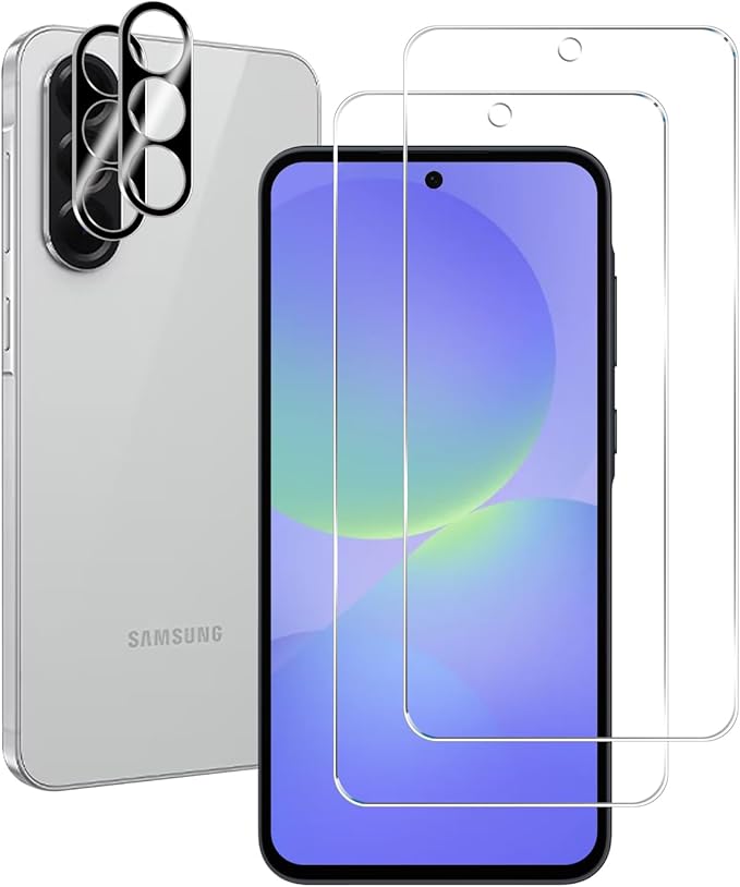BIGFACE Galaxy A36 Tempered Glass Screen Protector + Camera Lens Protector [2 + 2 Pack][Case Friendly][Anti-Scratch][Ultrasonic Fingerprint Unlock] HD Protective Film for Samsung Galaxy A36 by Wehaveaprofessionalteam