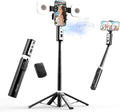 Auto Face Tracking Tripod for iPhone, Android & Camera, 60" Extendable Selfie Stick Tripod with Light and Remote, No App, 360° Rotation Phone Holder for TikTok, YouTube, Vlog, Live Streaming by WIVTAK