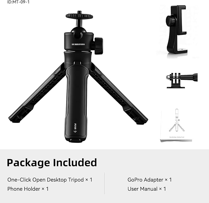 One-Click Mini Desktop Tripod for Camera, Phone & Action Cam | Adjustable Foldable Stand for Streaming, Zoom Meetings, Vlog Recording & Content Creation - Image 3
