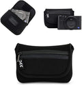 JJC Compact Camera Case Pouch for Sony RX100 VII Kodak Pixpro FZ45, Black | for Sony RX100 VI VA IV DSC-W830 Kodak Ektar H35N Canon SX620 SX610 SX720 ELPH 190 ELPH 180 & More Cameras, Neoprene Material by JJC