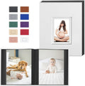 Popotop 4x6 Photo Album Holds 100 Pictures, Vegan Leather Hardcover | 100 Photos Capacity, Acid-Free Clear Slip-In Pockets, Compact Format, Front Photo Window, Gifts for Family Wedding Baby by Popotop