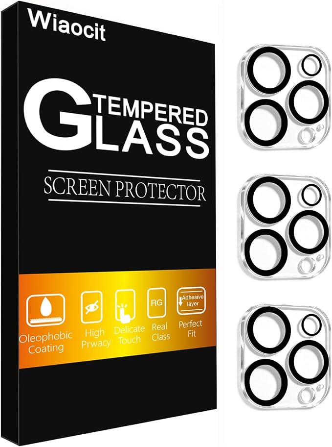 Wiaocit Camera Lens Protector for iPhone 14 Pro/iPhone 14 Pro Max | 3 Pack, 9H Tempered Glass , Ultra HD, Anti-Scratch, Case Friendly by Wiaocit