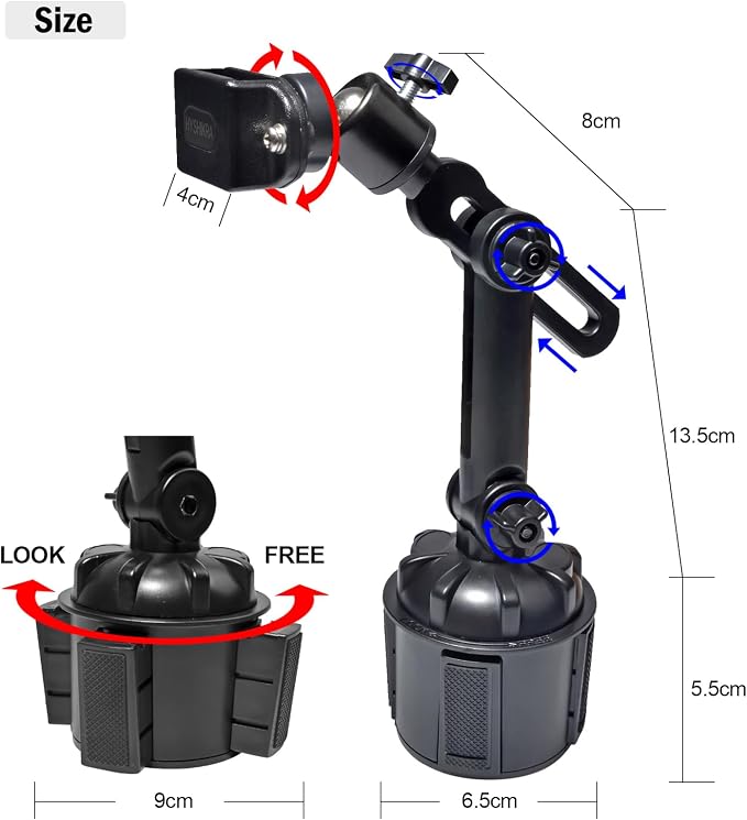 Walkie-Talkie Car Holder, Adjustable Car Cup Mount Installation for Baofeng UV5R Retevis Midland Motorola Talkabout Handheld Radio - Image 2