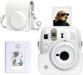 CAIYOULE Camera Case for Fujifilm Instax Mini 13 Instant Camera, White | Mini 13 Protective Camera Case, PU Leather Camera Bag for Fuji Instax Mini 13, with Photo Album, Adjustable Shoulder Strap by CAIYOULE