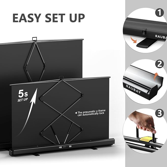【Wider Style】 RAUBAY 78.7 x 82.7in Large Collapsible White Backdrop Screen | Portable Retractable Panel Photo Background with Stand for Video Conference, Photographic Studio, Streaming - Image 4