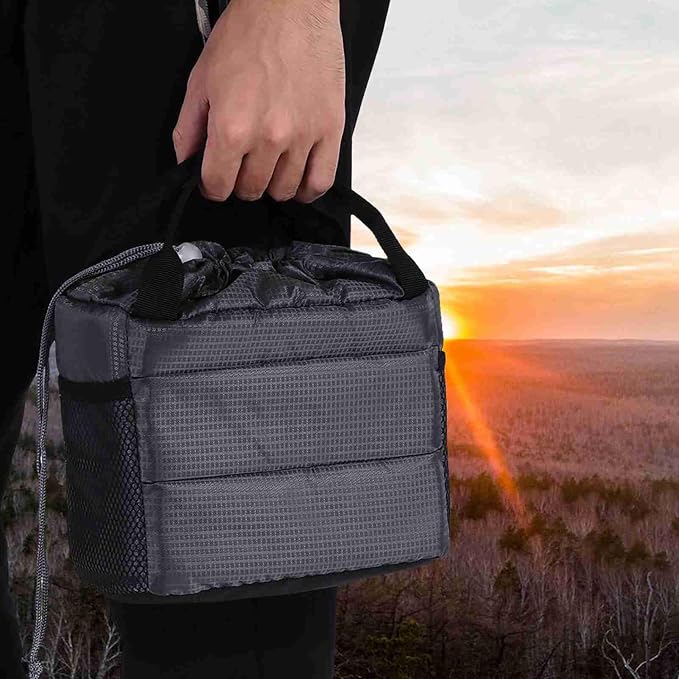 Acouto Camera Bag Only Polyester Insert Partition Camera Hand Bag Shockproof Padded Divider Cover Case for DSLR Camera Partition Bag (Grey) - Image 5