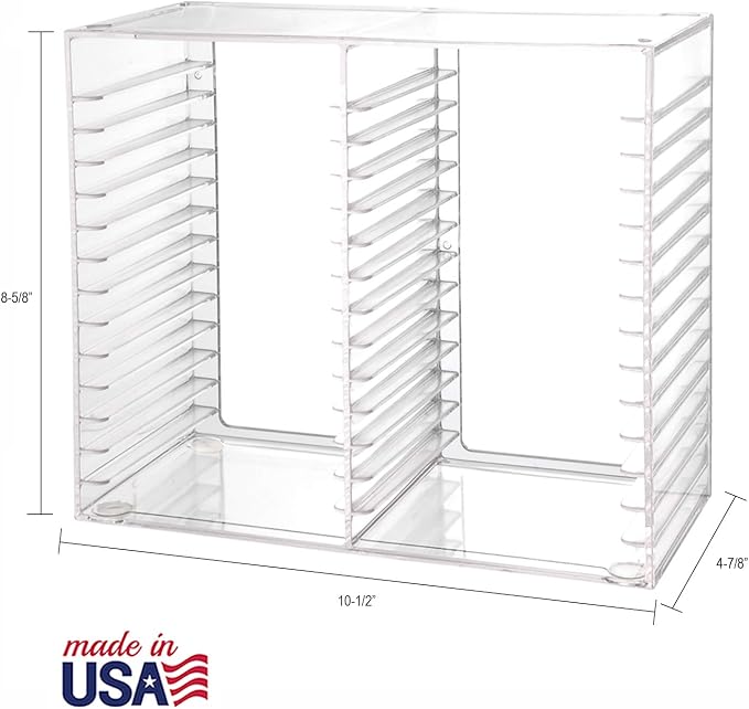 STORi Stackable Clear Plastic CD Organizer with Rubber Feet | Rectangular Jewel Cases Holder Perfect for Theatre Room | Holds up to 30 CD Cases | Made in USA (Pack of 2) - Image 5
