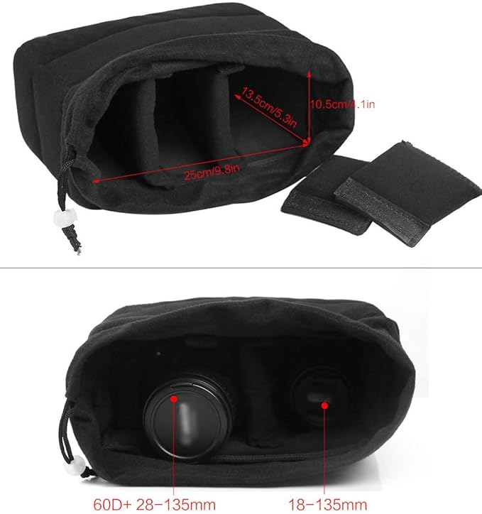Koolertron Shockproof Camera Photo Bag for SLR TLR Camera Insert Partition Padded Case,Can be Put Directly Into the SLR Camera Bag With Freely Adjustable Compartment - Image 3