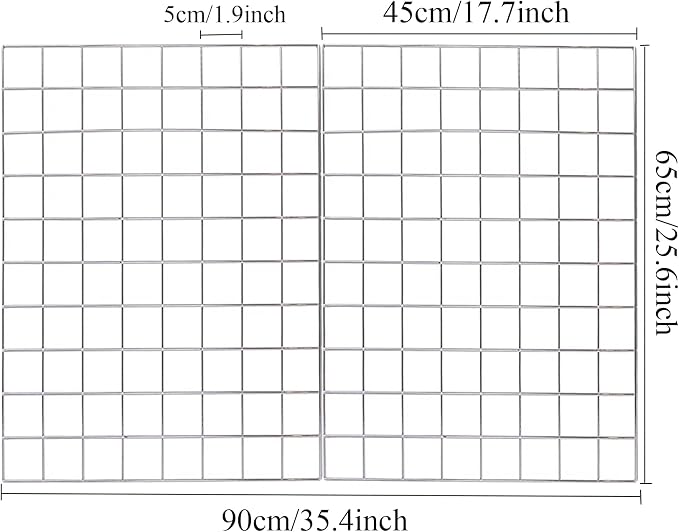 2 Pack Large Wall Grid Panels with Light and Clips, Photo Display Board, Picture Frame Collage Board, Wire Grid Wall Panel Room Decoration,Silver | Picture Frames Collage , Wire Grid Wall Panel Room Decoration - Image 3