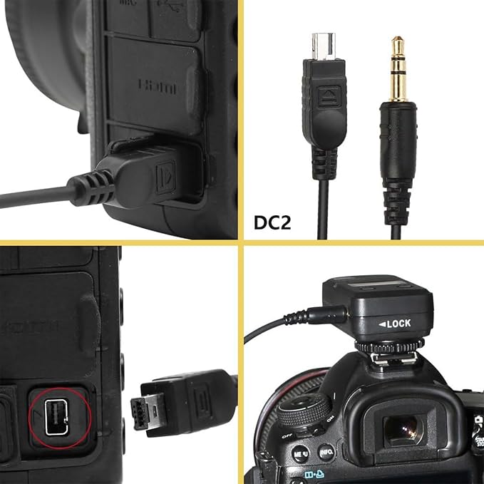 Pixel 3.5mm DC2 Off-Camera Remote Cable for Nikon Z5, Z7, Z7-II, Z6, Z6-II, D750, D780, D7500, D7200, D7100, D5600, D5300, D610, D600, D90, P7700, P7800, P950, Replaces Nikon MC-DC2 Cable（2-Pack） - Image 2
