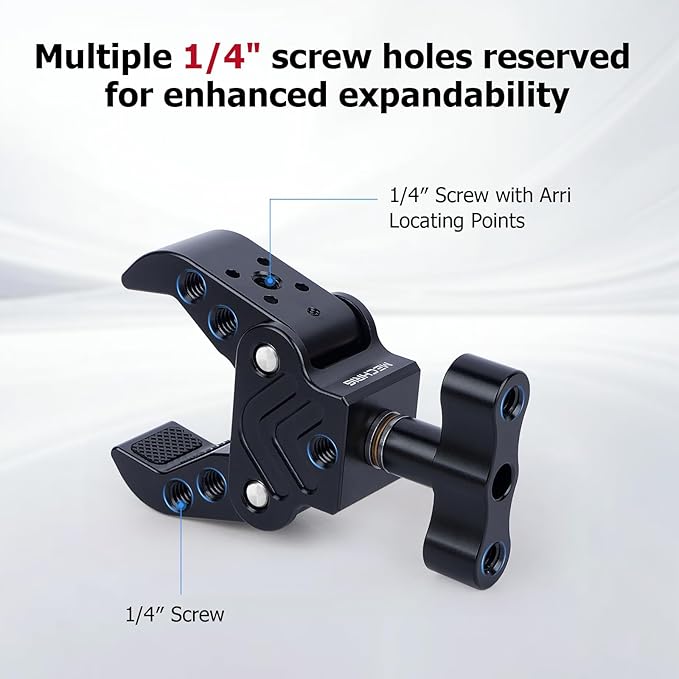 Aluminum Clamp 15-50mm - Heavy Duty Camera Mount with 1/4" Screw for DSLR LED Light Microphone, Photography Studio Video Clamp for Pipe Rod Tripod-62020 - Image 5