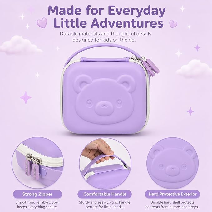 PAIYULE Kids Instant Print Camera Case for ESOXOFFORE for Dylanto | Hard Shell,Mesh Pocket,Wrist Strap,for Gofunly,for GREENKINDER,for DUDUDRAGON,for Zostuic,for Careenoah (Box Only)SkyBlue - Image 6