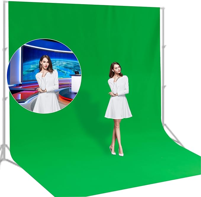 BEIYANG 10 Ft x 20 Ft Photography Backdrop Green Screen, Green Background Non-Reflective Fabric Wrinkle Resistance Photo Background for Photo Studio Shooting Props by BEIYANG