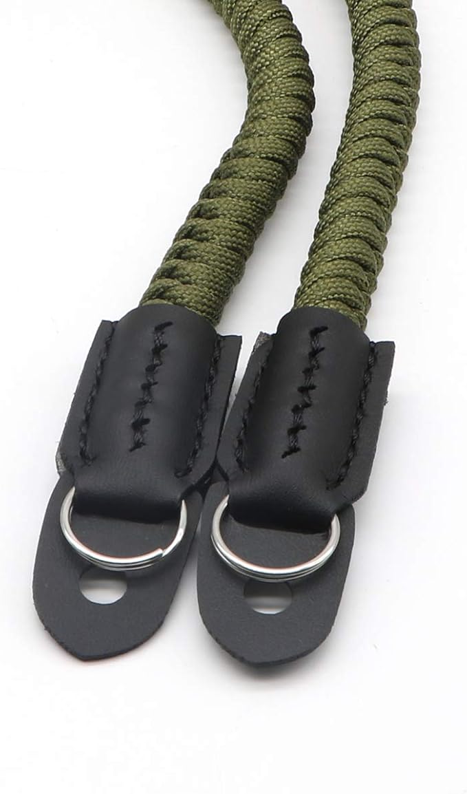 Paracord Woven Camera Neck Shoulder Strap Belt Hand Compatible with Canon Nikon Sony Olympus Pentax Fujifilm Panasonic SLR DSLR Digital Mirrorless Cameras 42 inch Green - Image 3