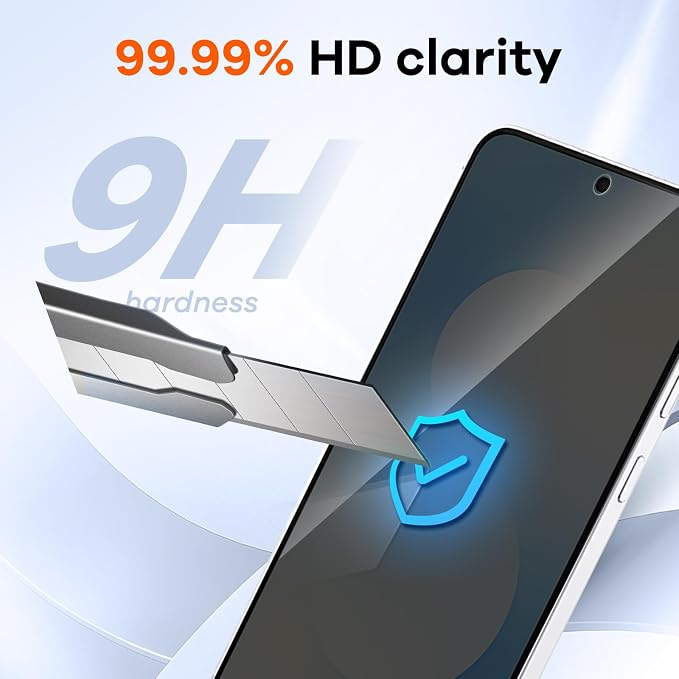 3+3 for Samsung Galaxy S25 FE 5G Privacy Screen Protector Camera Protector | 9H Tempered Glass Cell Phone Protector Camera Lens Protector - Image 5