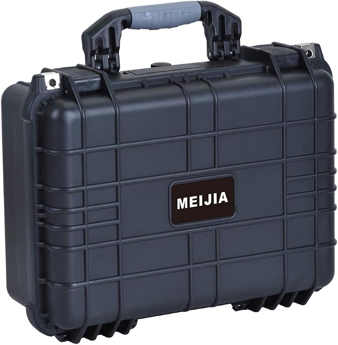 MEIJIA All Weather IP67 Waterproof Hard Camera Case,Hard Protective Case,Hard Case with Customizable Foam,Fit Use of Drones,Camera,Equipments,Pistols(Black,15.98x12.99x6.85inches) (Pack of 2) - Image 6