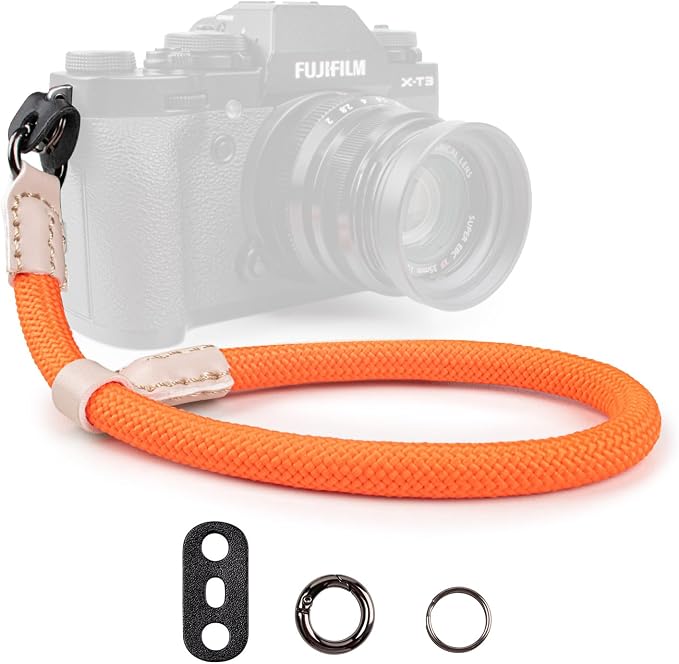 VOVMOEYA Rope Camera Wrist Strap for Sony Fujifilm Nikon Canon DSLR - Hand Strap - Orange by VOVMOEYA