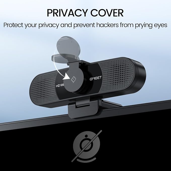 EMEET C960 1080P Webcam with Microphone, 2 Mics, 90° FOV, Computer Camera | USB Type-A & A-to-C Adapter, Fixed Focus, Plug&Play for Zoom/Teams/Facetime/YouTube/Google Meet/Switch 2 Camera, 2025 Version - Image 7