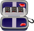 Comecase Dual SSD Case for SanDisk Extreme Portable SSD and Extreme PRO | Holds 2 Drives & 12 SD Cards, Elastic Strap Fit 500GB/1TB/2TB/4TB/8TB, Cable Groove & Carabiner for Travel,Dark Blue,Box Only by COMECASE
