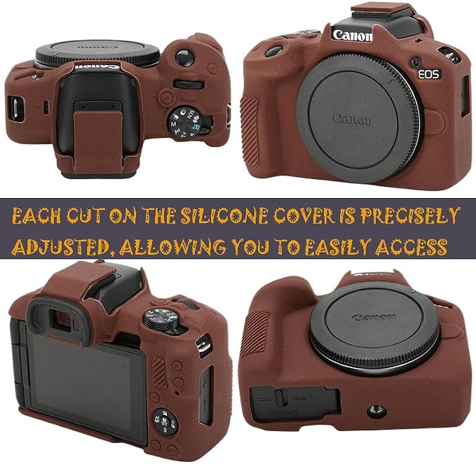 Case for R50, R50 Camera Silicone Protective Case, Lightweight, Anti-Scratch Slim Fit Soft Skin, R50 Accessories - Coffee Color - Image 2