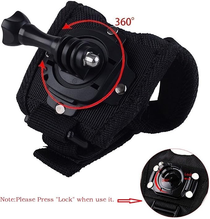360 Degree Rotation Hand Strap Mount Wrist Strap Belt Compatible with GoPro HERO11 10 9 8 7/AKASO EK7000/Brave 4 8 7 LE/V50X/V50/Dragon Touch/VEMONT/WOLFANG/HLS/Exprotrek/Surfola/Jadfezy | Compatible with GoPro Hero 13 12 11 10 9 8 7/AKASO EK7000/Brave... - Image 4