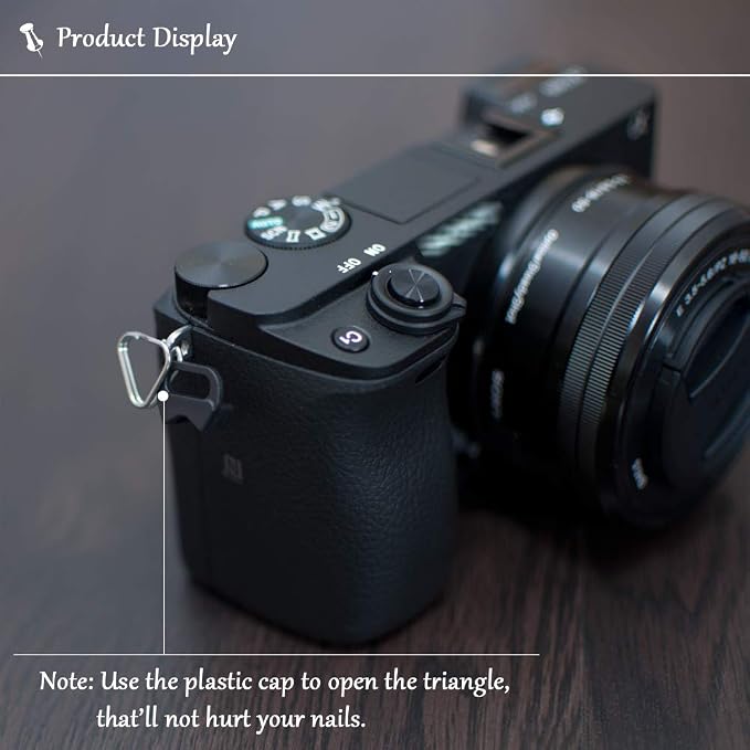 VKO Lug Ring Camera Strap Triangle Split Ring Hook Plastic Cap | Compatible with All Brand D-SLR Rangefinder Mirrorless Camera W/Round Eyelet 10mm(2 Pair) - Image 2