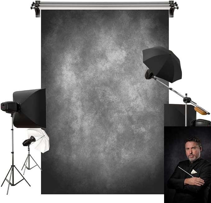 Kate 6.5x6.5ft/2x2m Gray Texture Backdrop Gray Purple Abstract Portrait Headshot Backgrounds for Photoshoot, Photo Video Studio Prop by KateBackdropforPhotography