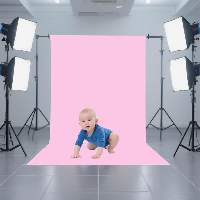 Pink Photography Backdrop for Photoshoot, Fabric 3x5ft | Versatile Studio Photo Backgrounds, Non Reflective, Easy to Use, for Portraits, Product, Party, Video Creation - Image 2