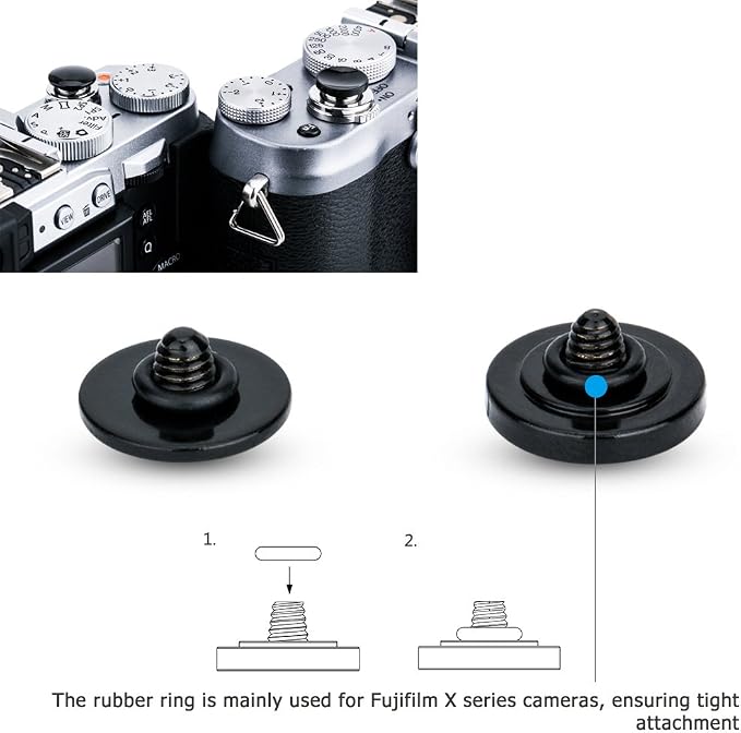 JJC 2-Pack Camera Soft Shutter Release Button for Fujifilm X-E5 X-T50 X-T20 | for Fuji X-M5 X-T30 III II X-T10 X Half X-T4 X-T3 X-T2 X-PRO3 X100VI X100V X100F X-E4 Sony RX1RII RX10 IV III Nikon Zf & More - Image 3