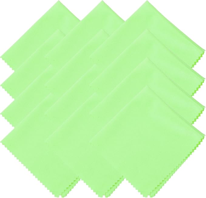 uxcell 12 Pcs Microfiber Cleaning Cloth for Glasses, 11.8 x 11.8 Inch Eyeglass Cleaning Cloth, Glasses Cleaner Wipes for Electronics Lenses Screens Cameras Cell Phones, Green by uxcell