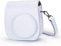 Phetium Mini 13 Camera Case for Fujifilm Instax Mini 13 12 Camera-White | Mini Camera Protective Case,PU Leather Bag,Photo Storage Pocket,Adjustable Shoulder Strap,Magnetic Flip by Phetium