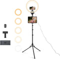 Aureday 14inch iPad Ring Light with Tripod Stand, 62inch Selfie Tripod Light Ring with Phone&Tablet Holder for Recording, 20W LED Circle Light with Wireless Remote for Tiktok, Makeup, Live Streaming by Aureday