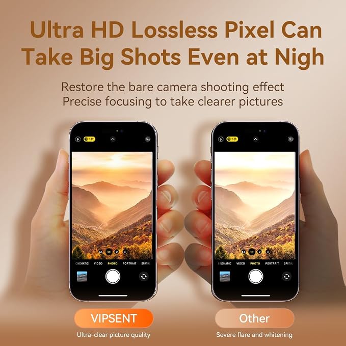 Camera Lens Protector for iPhone 17 Pro 6.3",9H Tempered Glass，Ultra HD, Scratch Resistance Easy to Install，Case Friendly， 3-Pack (iPhone17 pro) - Image 3