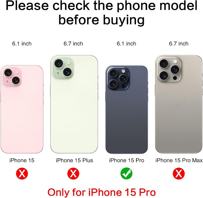 2 PCS for ASDAWN Back Rear Camera Lens Glass Replacement for iPhone 15 Pro 6.1 Inches with Pre-Installed Adhesive, ASDAWN Back Camera Lens Glass kit with Installation Manual + Repair Tool Set - Image 2
