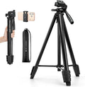 K&F CONCEPT 57.9'' Tripod for Phone& Camera, Compact Portable Travel Tripod | Folds to 17'' Weighs 1.36lbs, 360° Rotation & +90°/-85° Tilt Max Load 4.4lb, Compatible with Smartphones, Cameras. S204A1 by KFCONCEPT