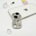 2 Pack Glitter Camera Lens Cover Protector Compatible with iPhone 13 /iPhone 13 Mini Metal Bling Diamond Camera Lens Cover Sticker Protector (Silver) by GSRYPC