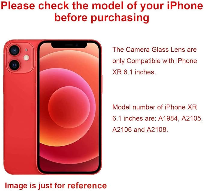 2 Pcs Back Rear Camera Lens Glass Replacement for iPhone XR 6.1 inches with pre-Installed Adhesive and Reparing Toolkit - Image 6