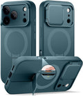 SURITCH for iPhone 17 Pro Max Case with Camera Control Cover, Camera Cover and Adjustable Kickstand, Compatible with MagSafe, Shockproof Bumper Protective Cases 6.9 Inch, Lake Green by SURITCH