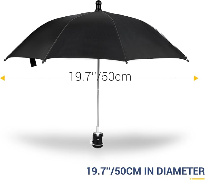 Upgrade Camera Hot Shoe Umbrella Sunshade with 3 Level Height Adjustable | with Extra Cold Shoe Mount,360°Adjustable,Rain Cover Protector Sunshade for Canon Sony Nikon Fuji DSLR & Mirrorless Cameras - Image 7