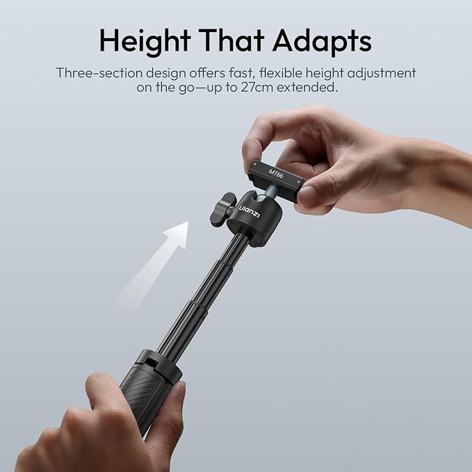 ULANZI MT66 Magnetic Mini Extension Rod Selfie Stick Tripod Handle | with Backpack Strap Mount, Quick Release Tripod for DJI Osmo Action 5 Pro/4/3/Osmo 360, for Vlog Video Recording - Image 4