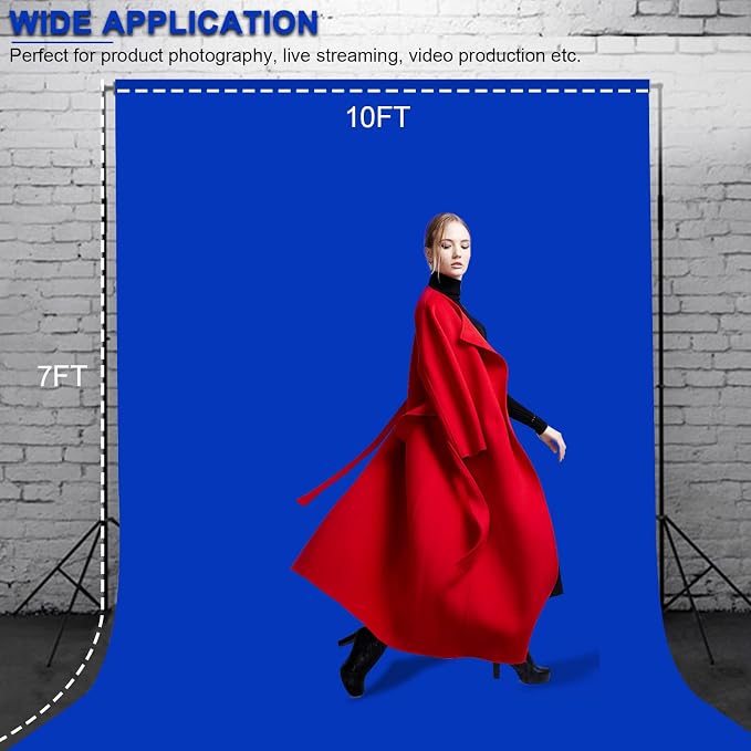 10 X 7 FT Royal Blue Backdrop for Photography, Polyester Fabric Background | Chromakey Blue Screen Photo Background Curtain Seamless for Video Meeting Photoshoot Party - Image 2