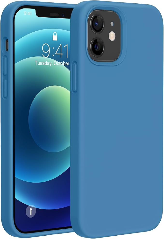 Miracase Silicone for iPhone 12 Case and iPhone 12 Pro Case, Capri Blue | Liquid Silicone Gel Rubber Shockproof Drop Protection Phone Case for iPhone 12/12 Pro 6.1 inch by Miracase