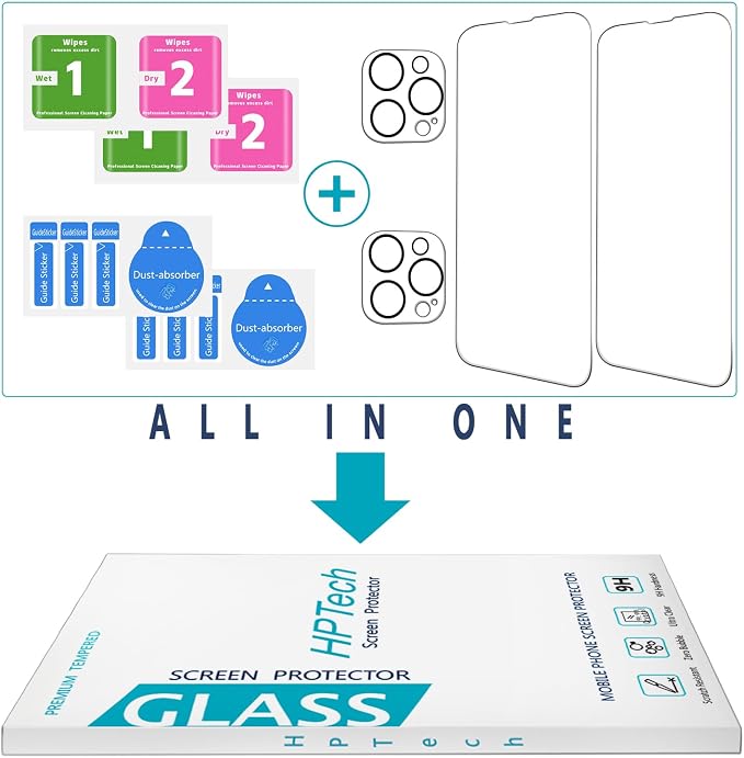 2+2 Pack Screen Protector for iPhone 13 Pro Max Tempered Glass Film | with Camera Lens Protector, Anti Scratch, Bubble Free - Image 7