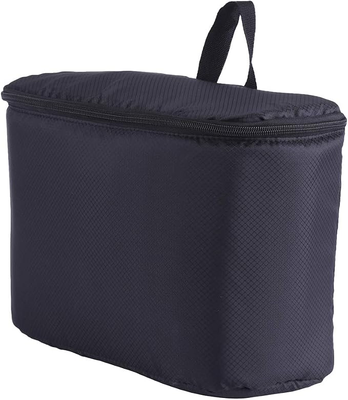 Camera Insert Bag, Universal Liner Lens Pouch DSLR SLR Padded Insert Case Partition Inner Bag with Hanging Strap Shockproof for Mirrorless Cameras, Lenses(Black) - Image 2